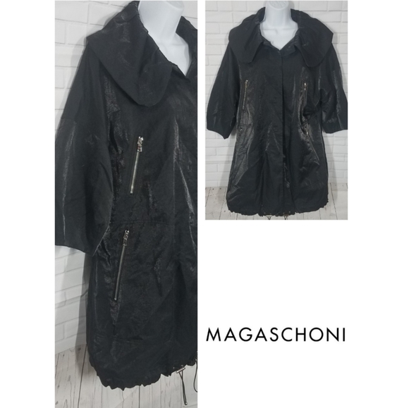 Magaschoni Collection Black Shiny Jacket - Picture 1 of 12